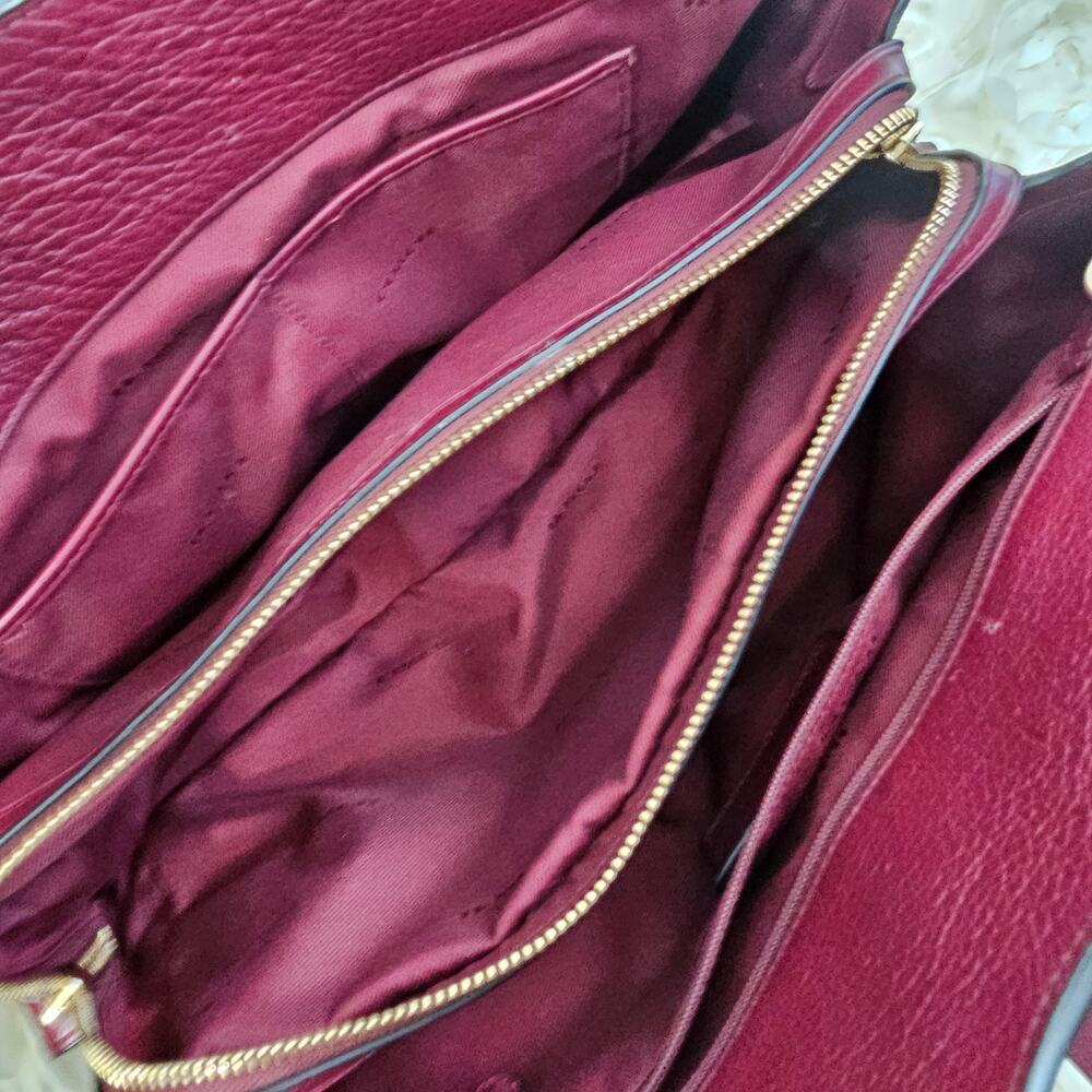 Coach Mercer Satchel HandBag Burgundy - Picture 8 of 11